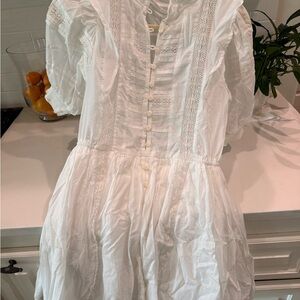 Mango White Lace Detail Blouse